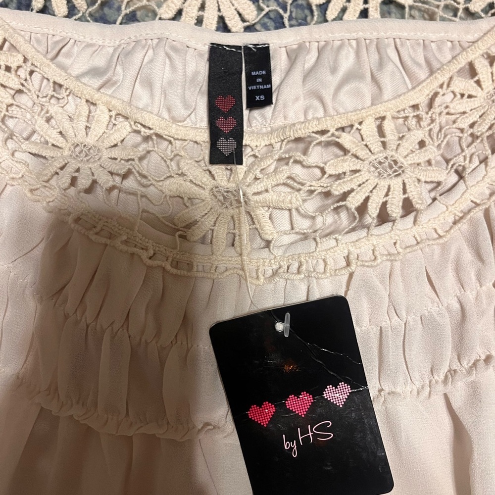 Cream Off-Shoulder Dress - Size XS - Picture 2 of 2